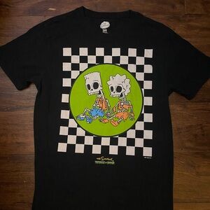 Black T-Shirt with Skeleton Simpsons Print